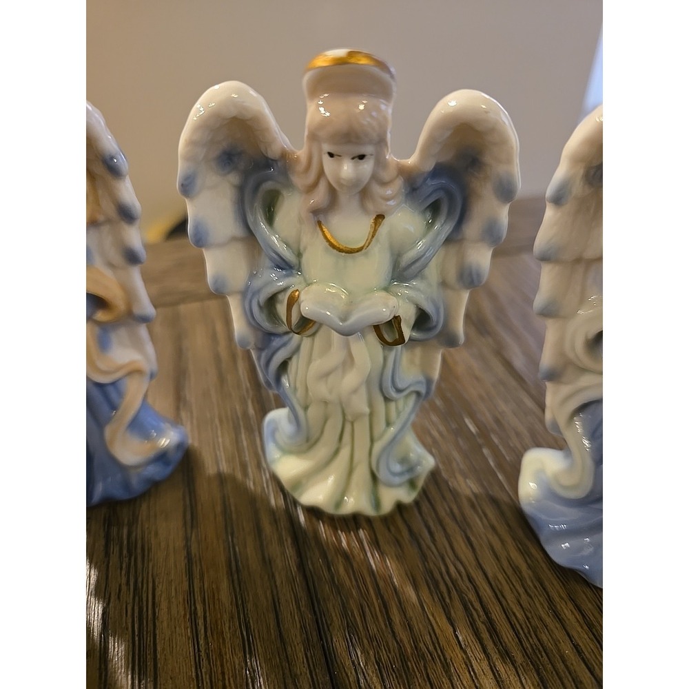 vintage porcelain angel figurines Set Of 4 - Picture 3 of 5